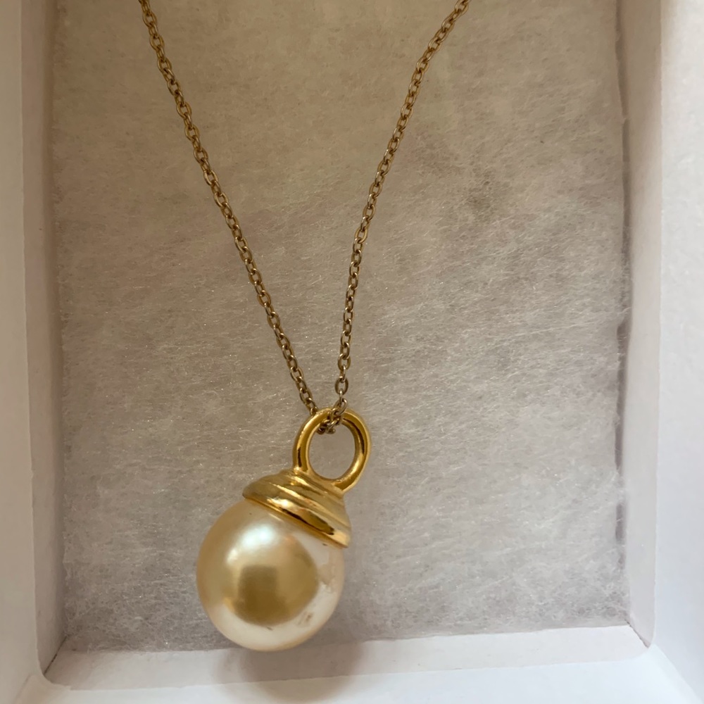 Pearl Ball Gold Necklace